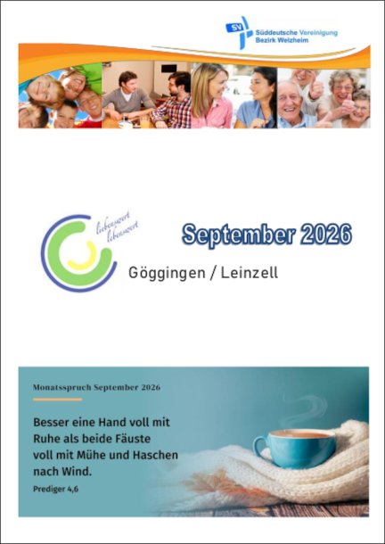 Monatsprogramm September 2026 Monatsprogramm September 2026