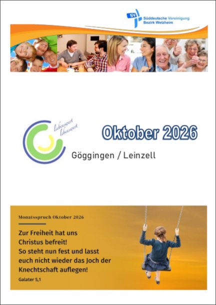 Monatsprogramm Oktober 2026 Monatsprogramm Oktober 2026